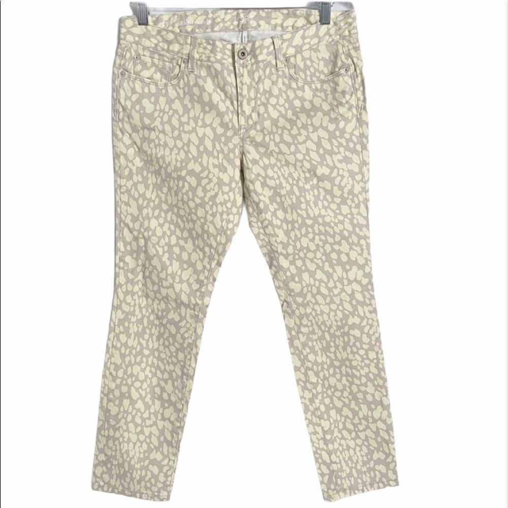 🟢LOFT Tan/Yellow Leopard Jeans Modern Straight 6P